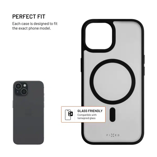 Zadní kryt FIXED MagMisty s podporou Magsafe pro Apple iPhone 15 Pro, černá