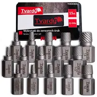 TVARDY Vytahováky šroubů s poškozeným vnitřním profilem, sada 15 ks