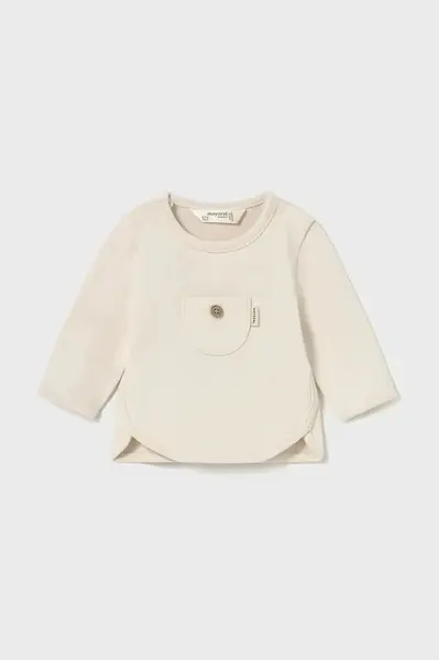 Tričko s dlouhým rukávem Mayoral Newborn béžová barva, 2057