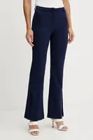 Kalhoty Patrizia Pepe dámské, tmavomodrá barva, široké, medium waist, 8P0754 A623