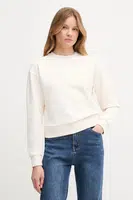 Bavlněná mikina Armani Exchange dámská, béžová barva, s potiskem, XW001451 AF10830