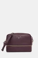 Kožená kabelka Patrizia Pepe fialová barva, 8B0253 L001