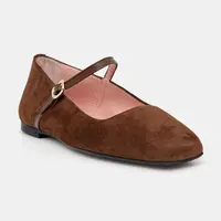 Semišové baleríny Pretty Ballerinas Camille hnědá barva, 52217_002