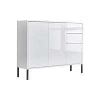 MID.YOU KOMODA, bílá, vysoce lesklá bílá, 105,5/86/33 cm