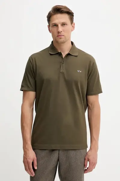 Bavlněné polo tričko Paul&Shark Knitwear zelená barva, 99311000