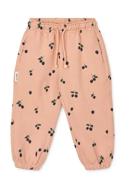 Dětské bavlněné tepláky Liewood Arlo Printed Sweatpants oranžová barva, LW20074