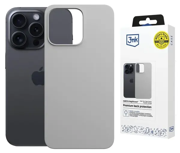 Zadní kryt 3mk Hardy MagSilicone pro Apple iPhone 16 Pro Max, natural titanium