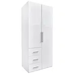 Carryhome ŠATNÍ SKŘÍŇ, bílá, vysoce lesklá bílá, 98/219/59 cm