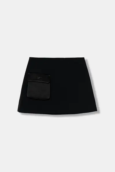 Dětská sukně Elisabetta Franchi černá barva, mini, áčková, EFGO200.0.GA085