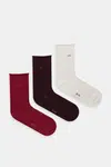 Ponožky Calvin Klein 3-pack vínová barva, 701234368