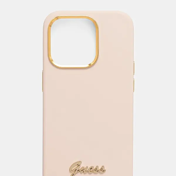 Obal na telefon Guess iPhone 15 Pro 6.1" růžová barva, GUHCP15LSMBSLP