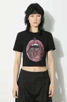 Tričko Fiorucci Mouth Print černá barva, W01FPTSH094CJ03BK01