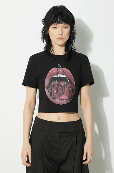 Tričko Fiorucci Mouth Print černá barva, W01FPTSH094CJ03BK01