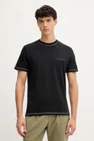 Bavlněné tričko Guess pánské, černá barva, s aplikací, U5RI01 KCAM1