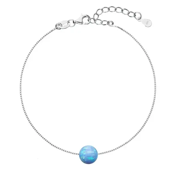 Evolution Group - Pavona Půvabný náramek se světle modrým syntetickým opálem 13019.3 lt. blue