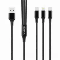 Kabel OBAL:ME 3v1 AllConnect Fast Charge USB-A/USB-C, Lightning, Micro-USB 1.2m, černá