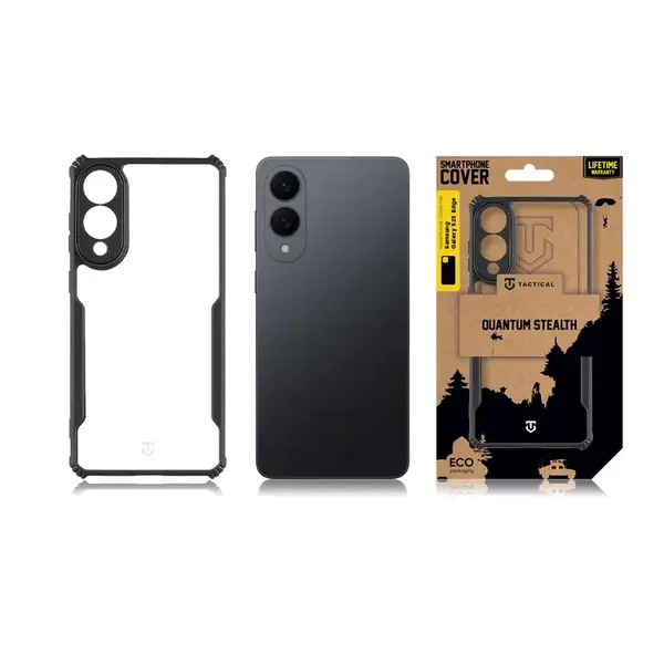 Zadní kryt Tactical Quantum Stealth pro Samsung Galaxy S25 Edge, transparentní černá