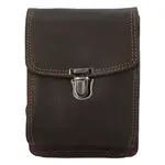 Pánská kožená crossbody taška tmavě hnědá - GreenWood Upton