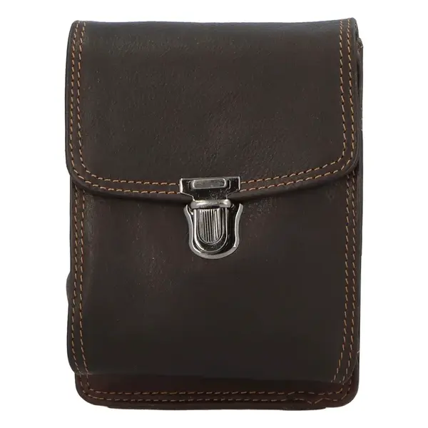 Pánská kožená crossbody taška tmavě hnědá - GreenWood Upton