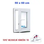 Plastové okno | 50 x 60 cm (500 x 600 mm) | Bílé / Antracit |otevíravé i sklopné | pravé