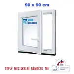 Plastové okno | 90x90 cm (900x900 mm) | bílé | otevíravé i sklopné | levé