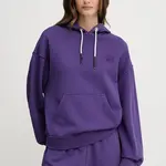 Bavlněná mikina Pinko dámská, fialová barva, s kapucí, hladká, 105507 A2RB