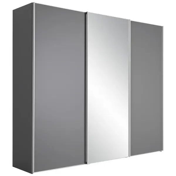 Moderano ŠATNÍ SKŘÍŇ SE ZRCADLEM, tmavě šedá, 280/240/68 cm