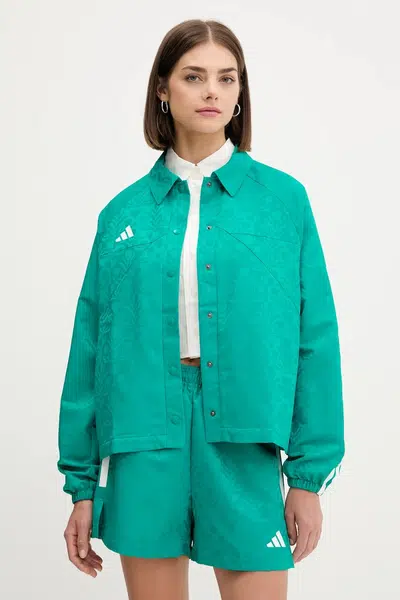 Bunda adidas House of Tiro zelená barva, přechodná, JL9204