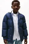 Dětská péřová bunda Tommy Hilfiger tmavomodrá barva, KB0KB09815