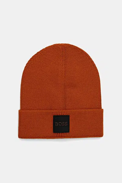 Čepice s vlnou BOSS Orange oranžová barva, 50546155