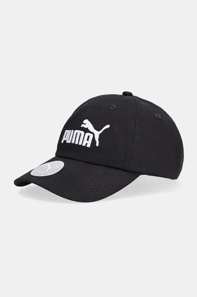 Bavlněná baseballová čepice Puma ESS NO.1 LOGO BB Cap Jr černá barva, 026554