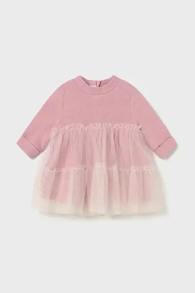 Kojenecké šaty Mayoral Newborn růžová barva, mini, áčková, 2824