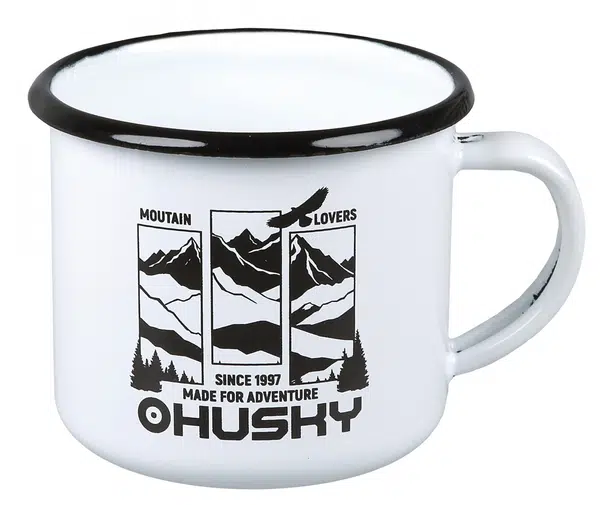 Husky Plechový hrnek hory-bílý Hrnek