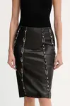 Kožená sukně Patrizia Pepe černá barva, mini, 8G0492 L160