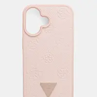Obal na telefon Guess iPhone 16 růžová barva, GUHMP16SPGBTMP