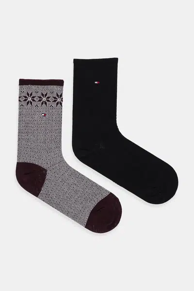 Ponožky Tommy Hilfiger 2-pack vínová barva, 701236502