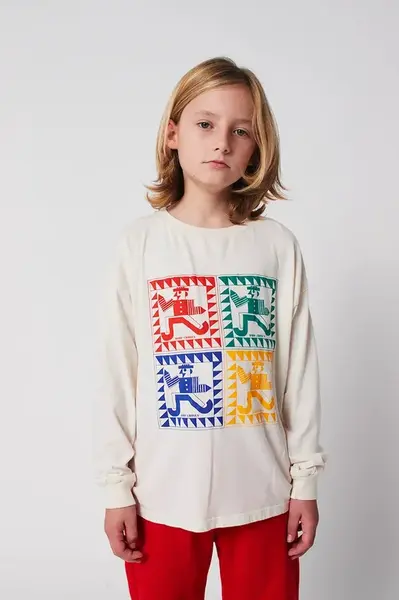 Bobo Choses Dětské bavlněné tričko s dlouhým rukávem Bobo Choses Rainbow Mr Pencil