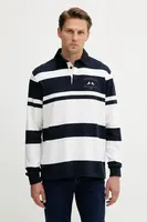 Bavlněné tričko s dlouhým rukávem Paul&Shark Knitwear tmavomodrá barva, 15311712