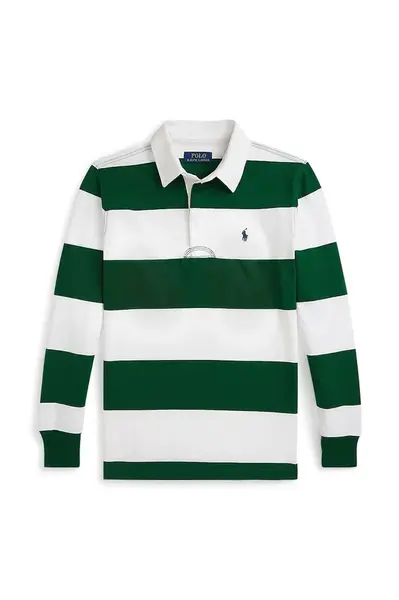 Dětské bavlněné tričko s dlouhým rukávem Polo Ralph Lauren bílá barva, 323882614008