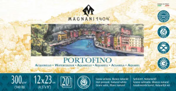 Akvarelový blok Magnani Portofino 12x23cm 300g 100% bavlna