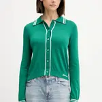 Kardigan s příměsí vlny Guess Jeans dámský, zelená barva, W5YR32 Z3HO2