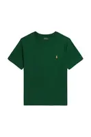 Dětské bavlněné tričko Polo Ralph Lauren zelená barva, 323832904196
