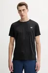 Tréninkové tričko New Balance pánské, černá barva, s potiskem, MT41222BK