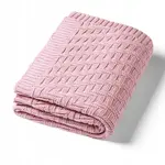 Babyono Dětská bavlněná deka, 75x100cm - růžová