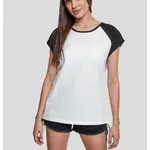 Women's contrasting raglan T-shirt white/black