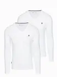 Ombre Set of men's SLIM FIT longsleeves with V-neck and logo 2-pack