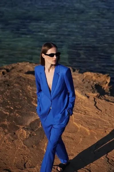 Dámské sako s 3/4 rukávem MOODO - námořnická modrá