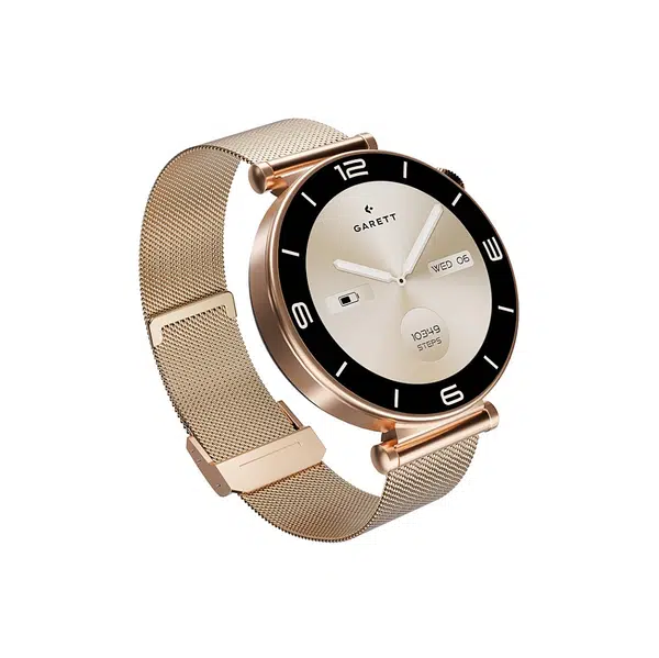 GARETT Smartwatch rose gold mesh steel chytré hodinky