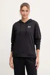 Mikina Under Armour UA Rival čierna farba, s kapucňou, s potlačou, 6005511