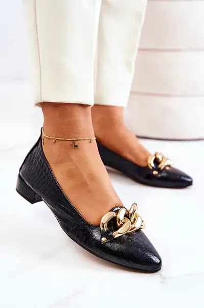 Boto Kožené lodičky z hadí kůže Černe Elissabeth